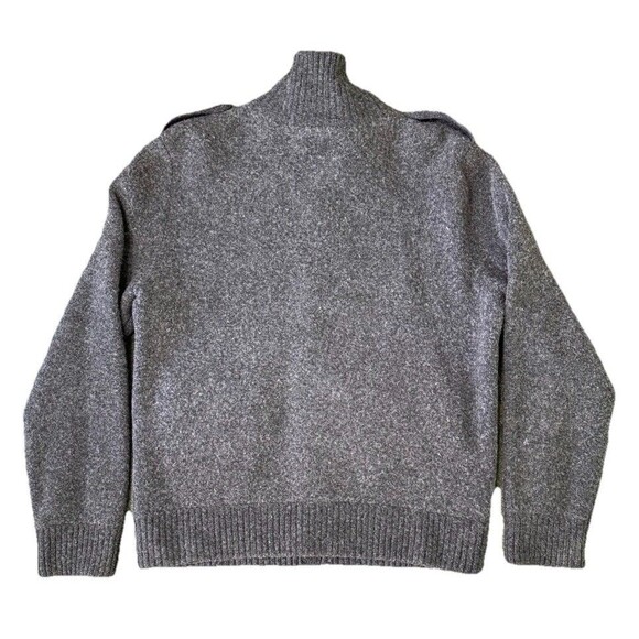Vintage Gap Mens Wool Military Epaulet Button Front Gray Casual Sweater Jacket L - Picture 2 of 9